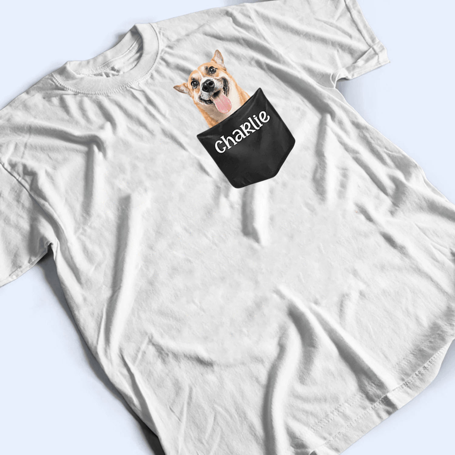 Custom Pet in Pocket Tshirt Custom Pet in Pocket Tshirt