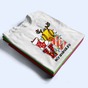 Love Grandma Life – Christmas Baseball Grandma – Personalized Custom T Shirt
