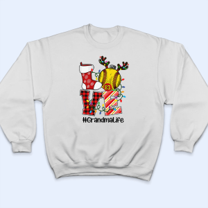 Love Grandma Life - Christmas Baseball Grandma - Personalized Custom T Shirt 3 Love Grandma Life Christmas Baseball Grandma Personalized Custom T Shirt 4