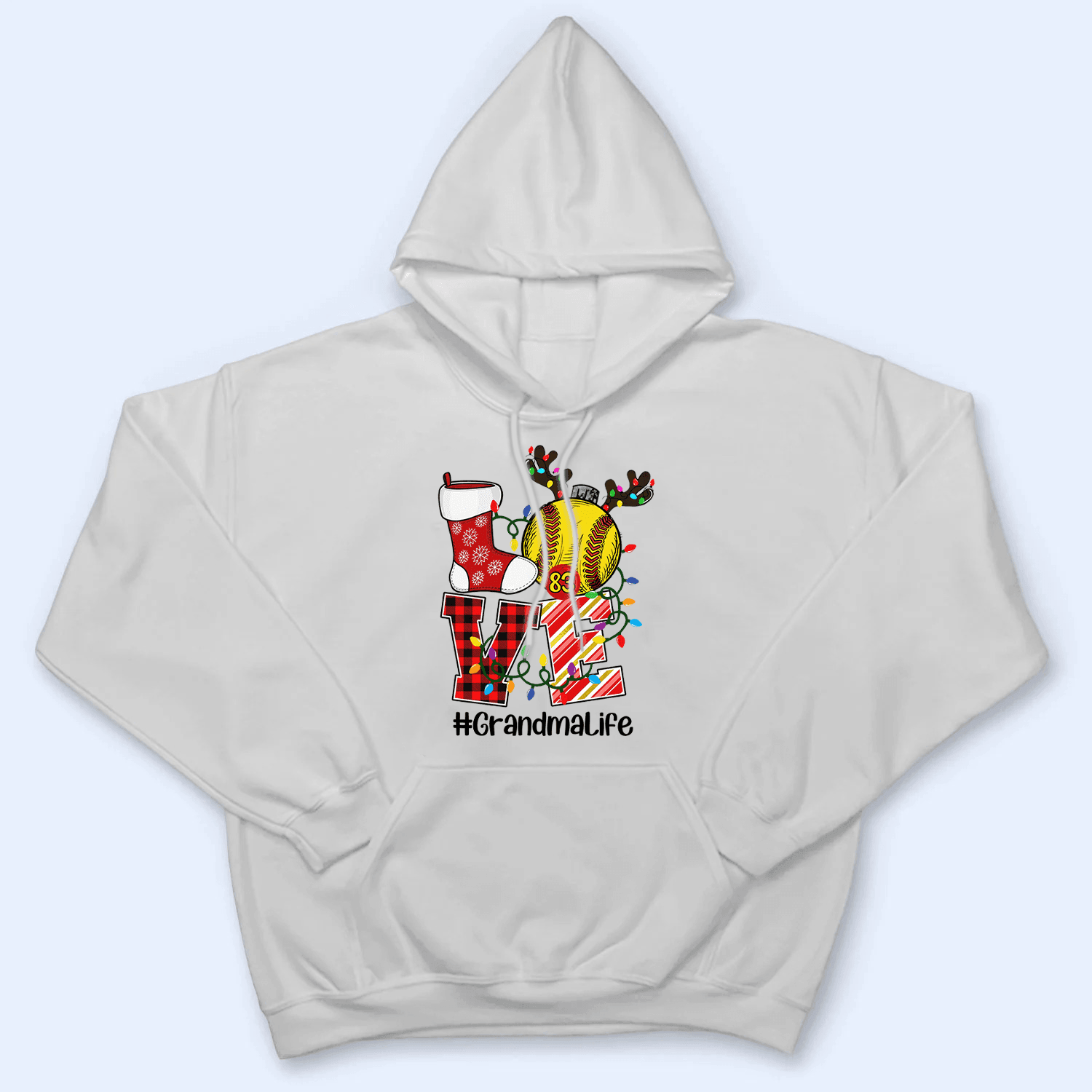 Love Grandma Life - Christmas Baseball Grandma - Personalized Custom T Shirt Love Grandma Life - Christmas Baseball Grandma - Personalized Custom T Shirt