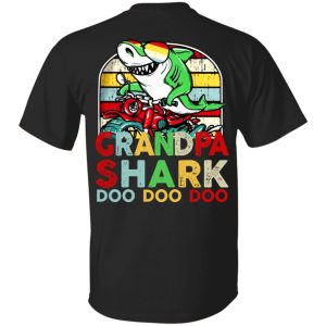 Biker grandpa shark doo doo doo shirt
