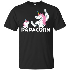 Unicorn dad and baby Dadacorn shirt