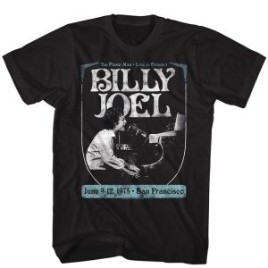 Billy Joel – Poster – American Classics – Solid Black Adult Short Sleeve T-Shirt
