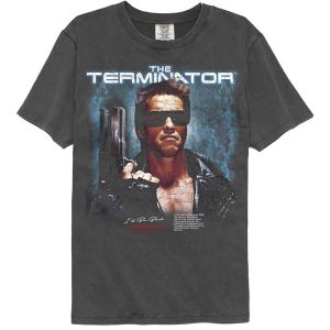 Terminator – Jacket Pistol Poster – American Classics – Gray Solid Adult Short Sleeve Comfort Color T-Shirt