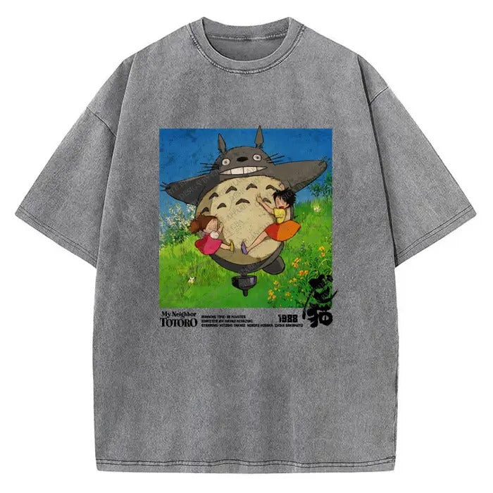 Totoro Vintage Poster Style My Neighbor Totoro Graphic Unisex T-Shirt Totoro Vintage Poster Style My Neighbor Totoro Graphic Unisex T-Shirt