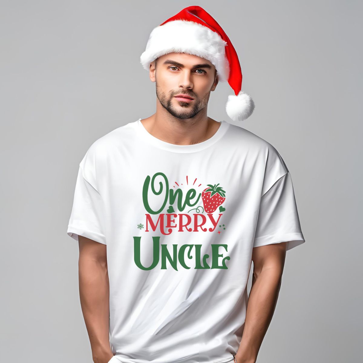 Custom One Merry AuntyUncle Christmas Theme Oversized T-Shirts Custom One Merry AuntyUncle Christmas Theme Oversized T-Shirts
